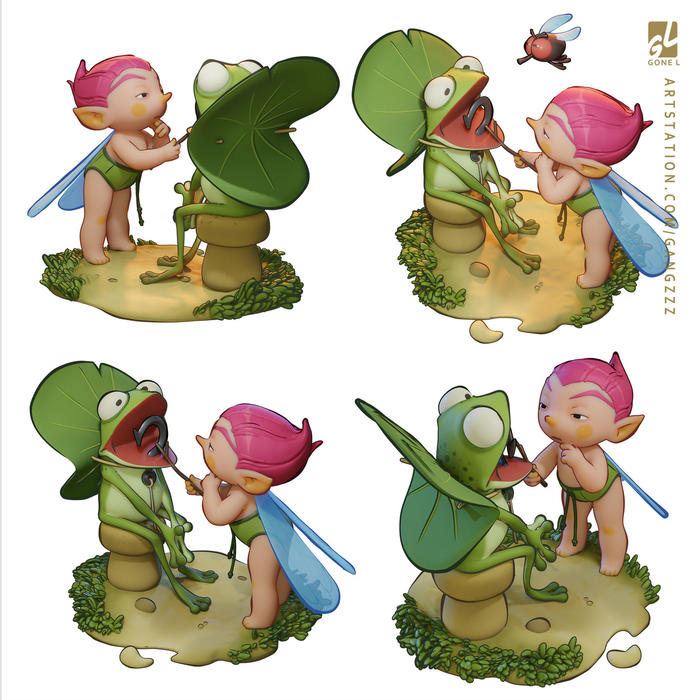 小青蛙插画图片壁纸