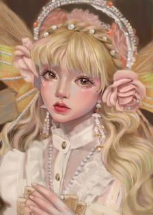 Lolita厚涂头像插画图片壁纸