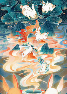 兔年插画（四）——魔术帽插画图片壁纸