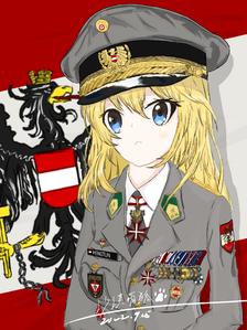 奥地利二共步兵上校礼服造型插画图片壁纸