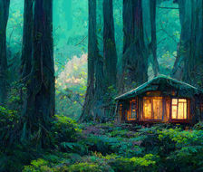 林中小屋-唯美奇幻森林