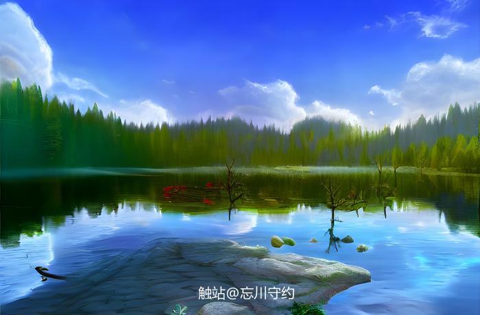 仙湖插画图片壁纸