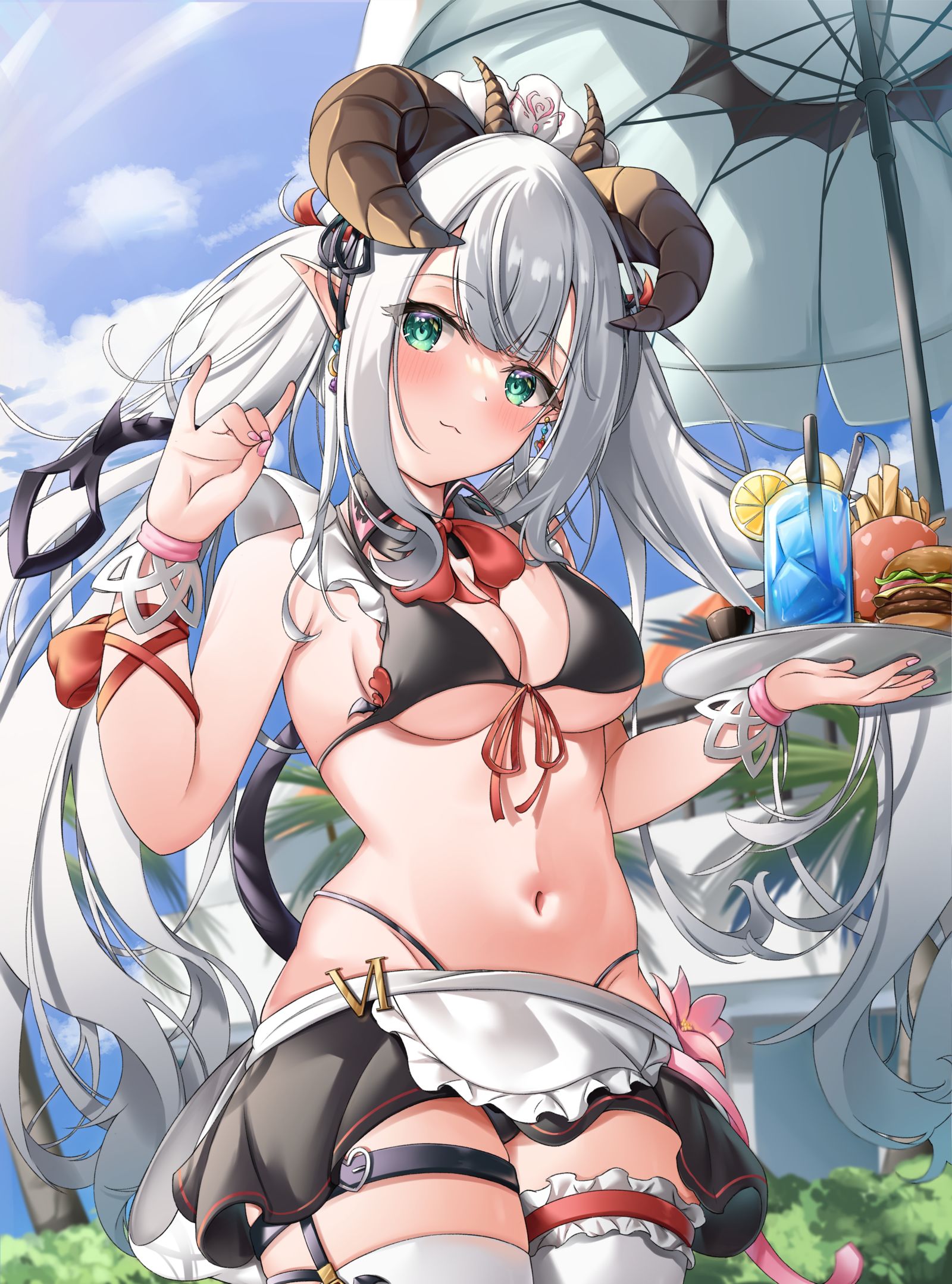 泳装恶魔插画图片壁纸