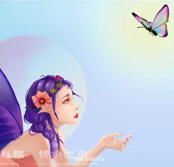 蝴蝶仙子插画图片壁纸