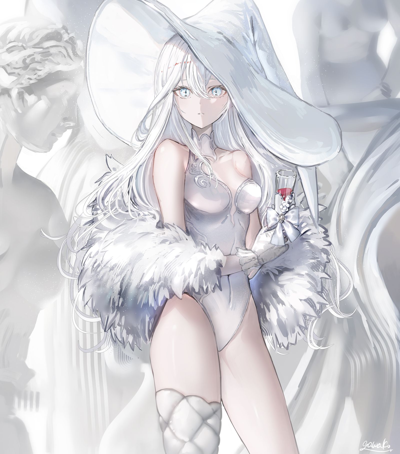 白色魔女插画图片壁纸