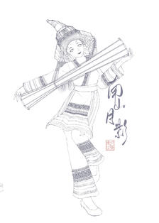 民族系列之瑶族插画图片壁纸