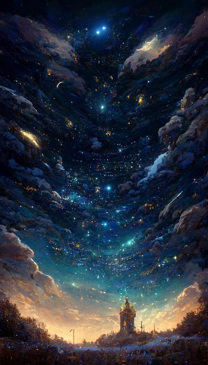 The starry sky 5插画图片壁纸