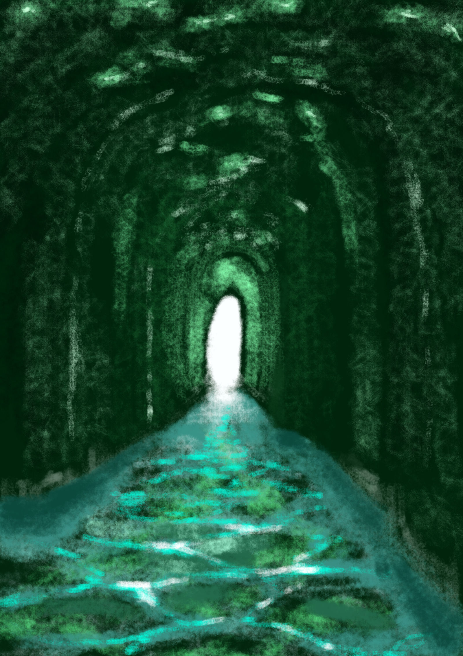 绿色隧道-背景绿