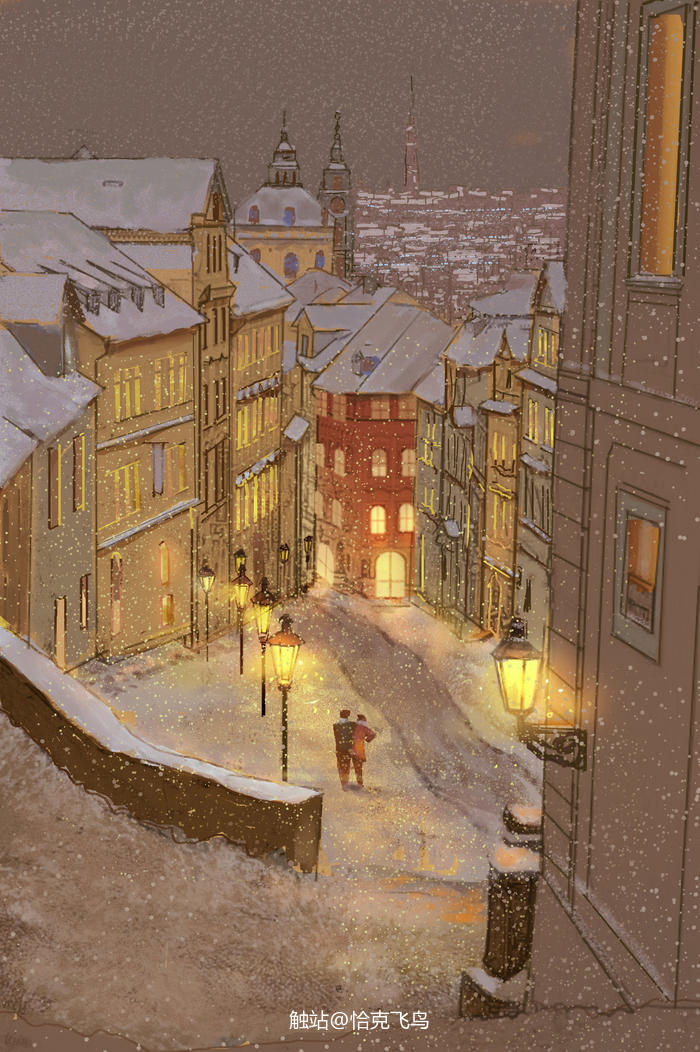 雪中的光插画图片壁纸