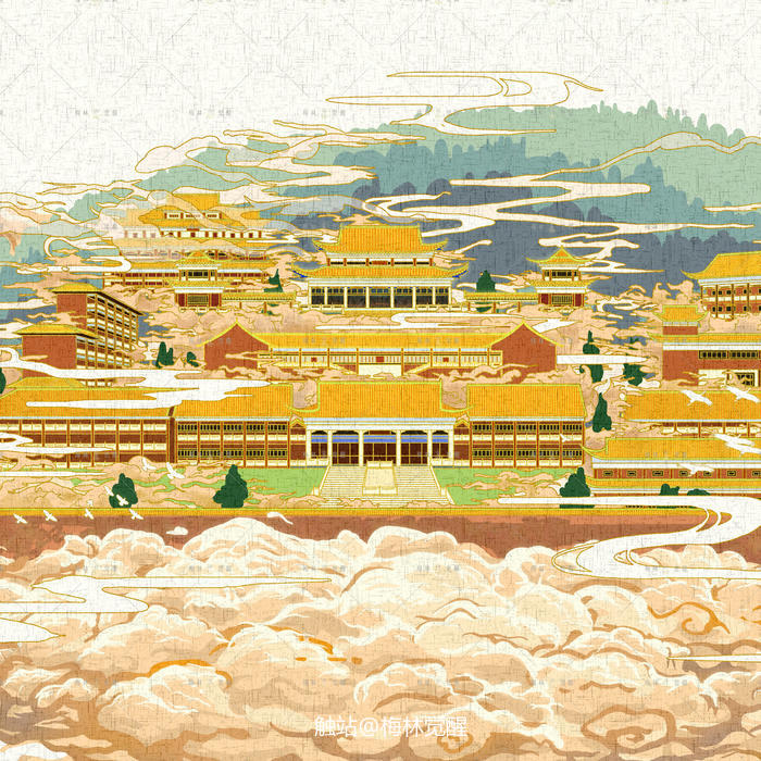 化州南山寺插画图片壁纸