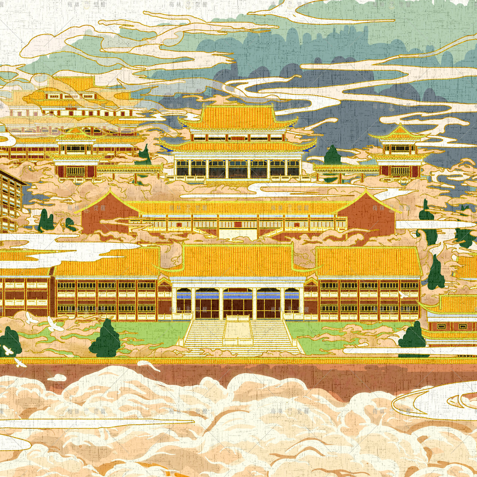 化州南山寺插画图片壁纸