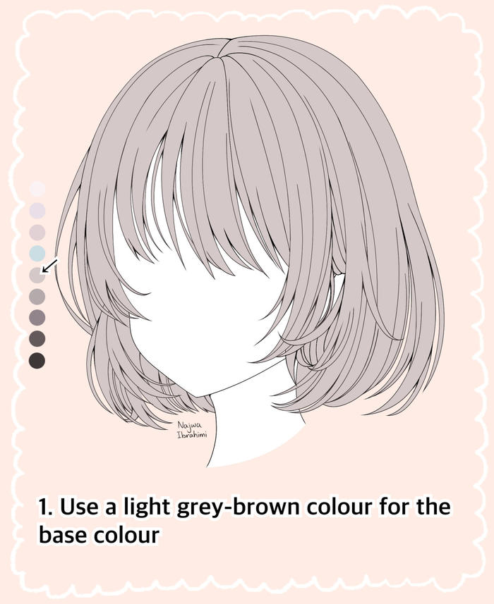 Warm Grey Anime Hair Tutorial插画图片壁纸