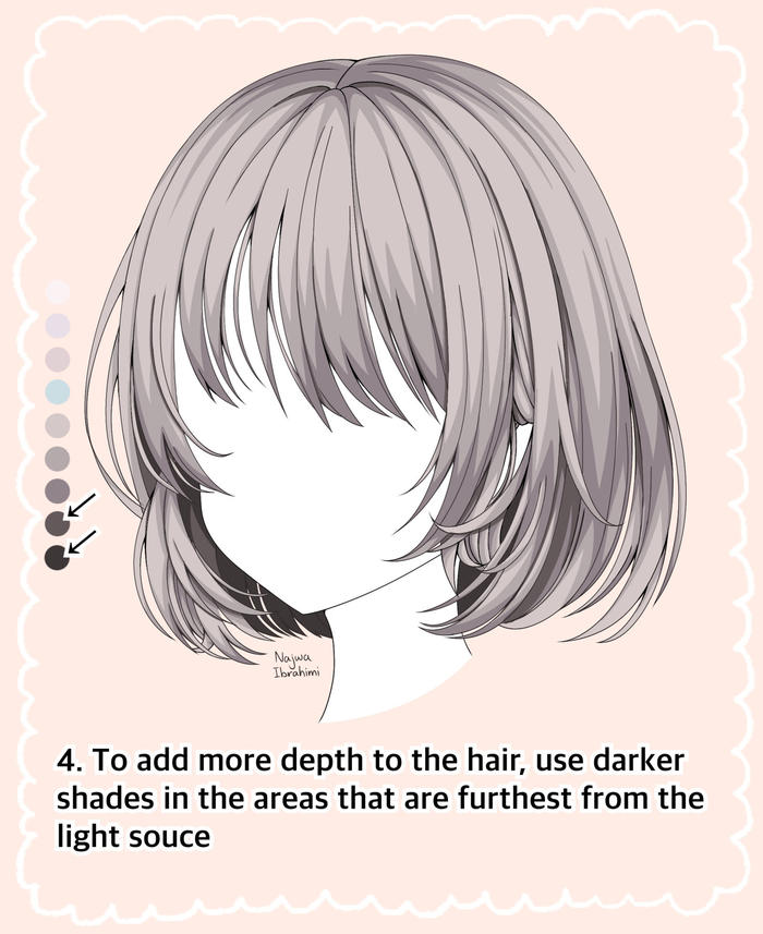Warm Grey Anime Hair Tutorial插画图片壁纸
