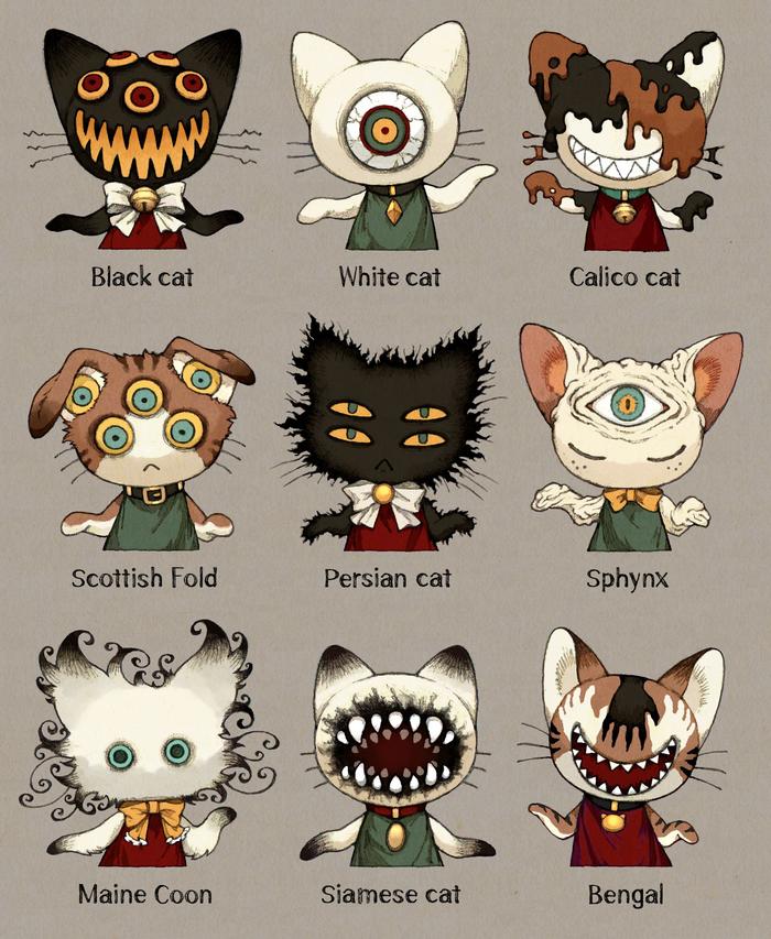 Monster cats插画图片壁纸