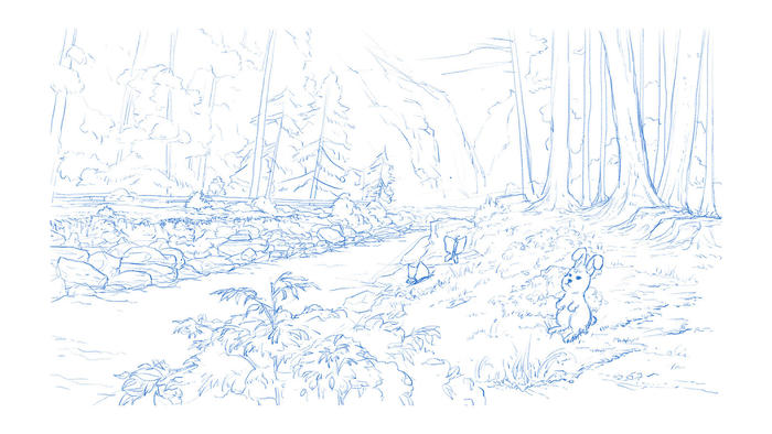 练习-山涧树林插画图片壁纸