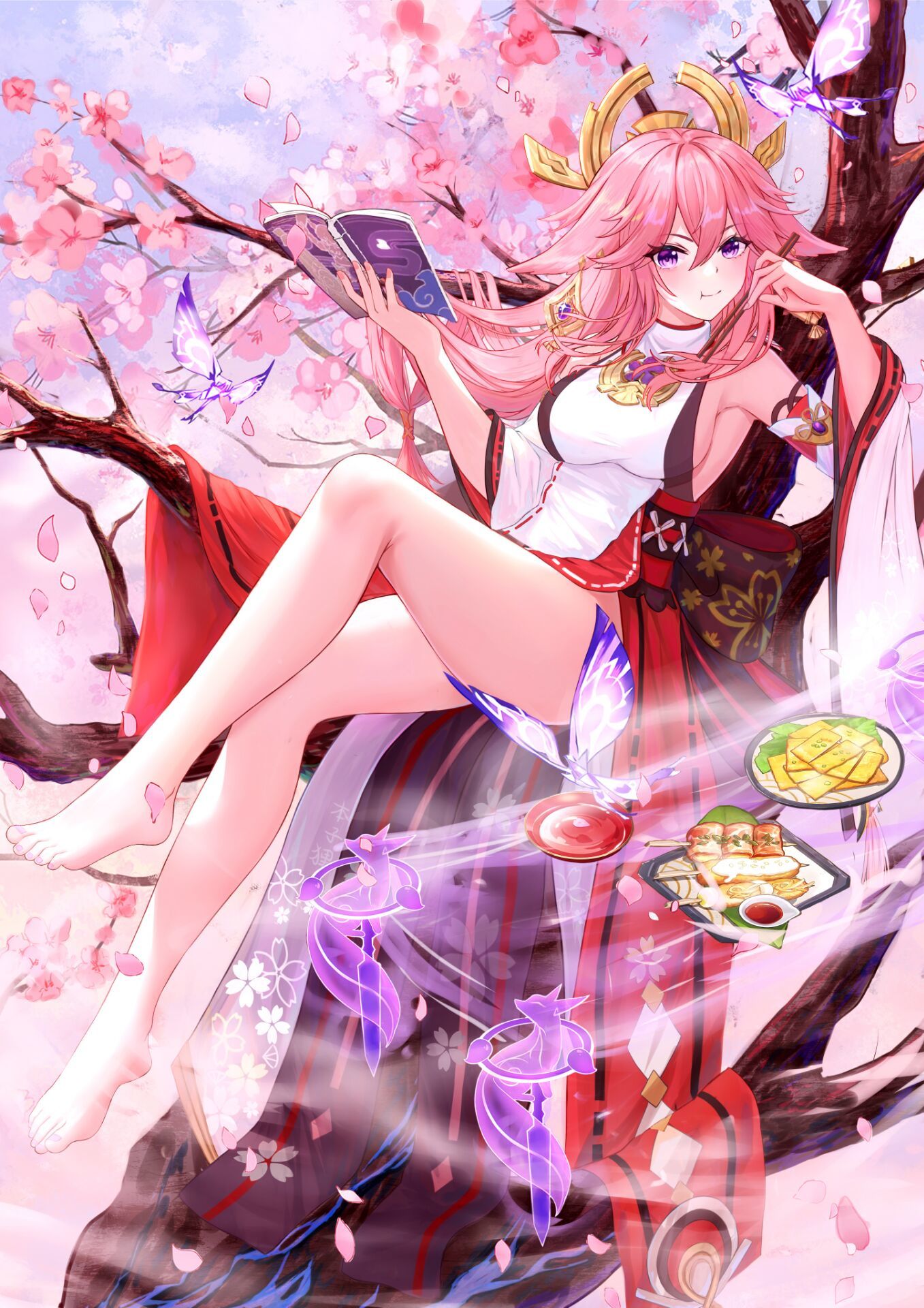 屑狐狸的惬意时光插画图片壁纸