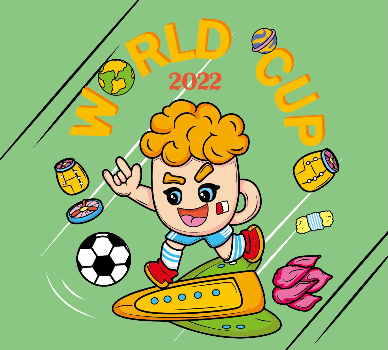 世界杯-AI矢量插画创意插画原创