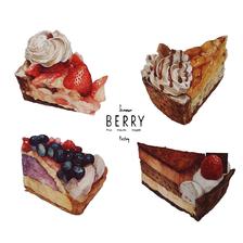 Summer Berry Pastry插画图片壁纸