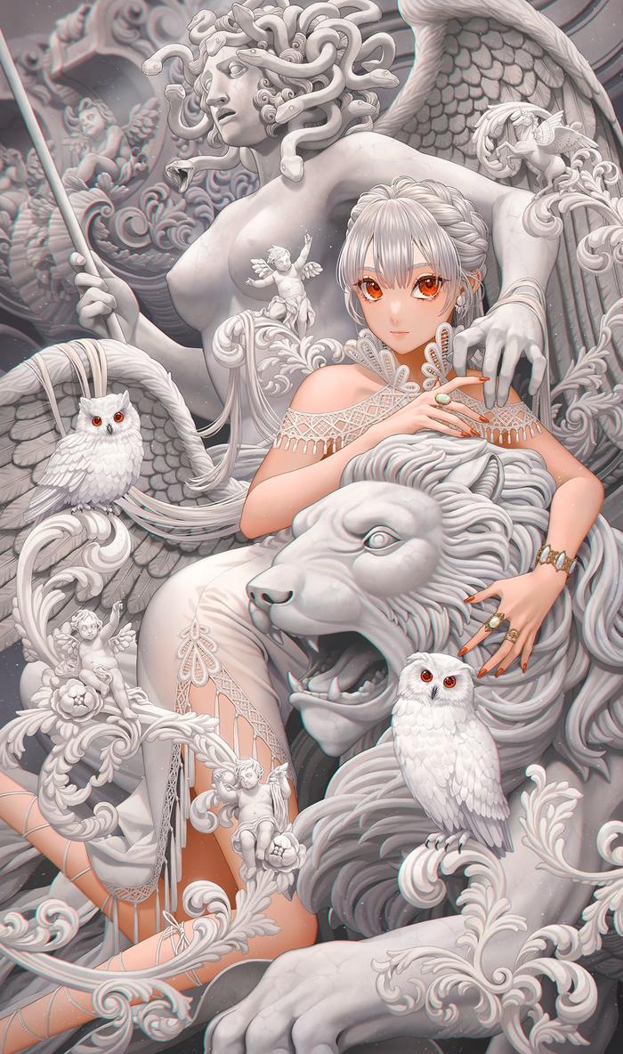 巴洛克的魔女插画图片壁纸