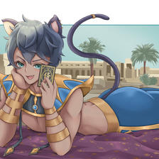 埃及猫男插画图片壁纸