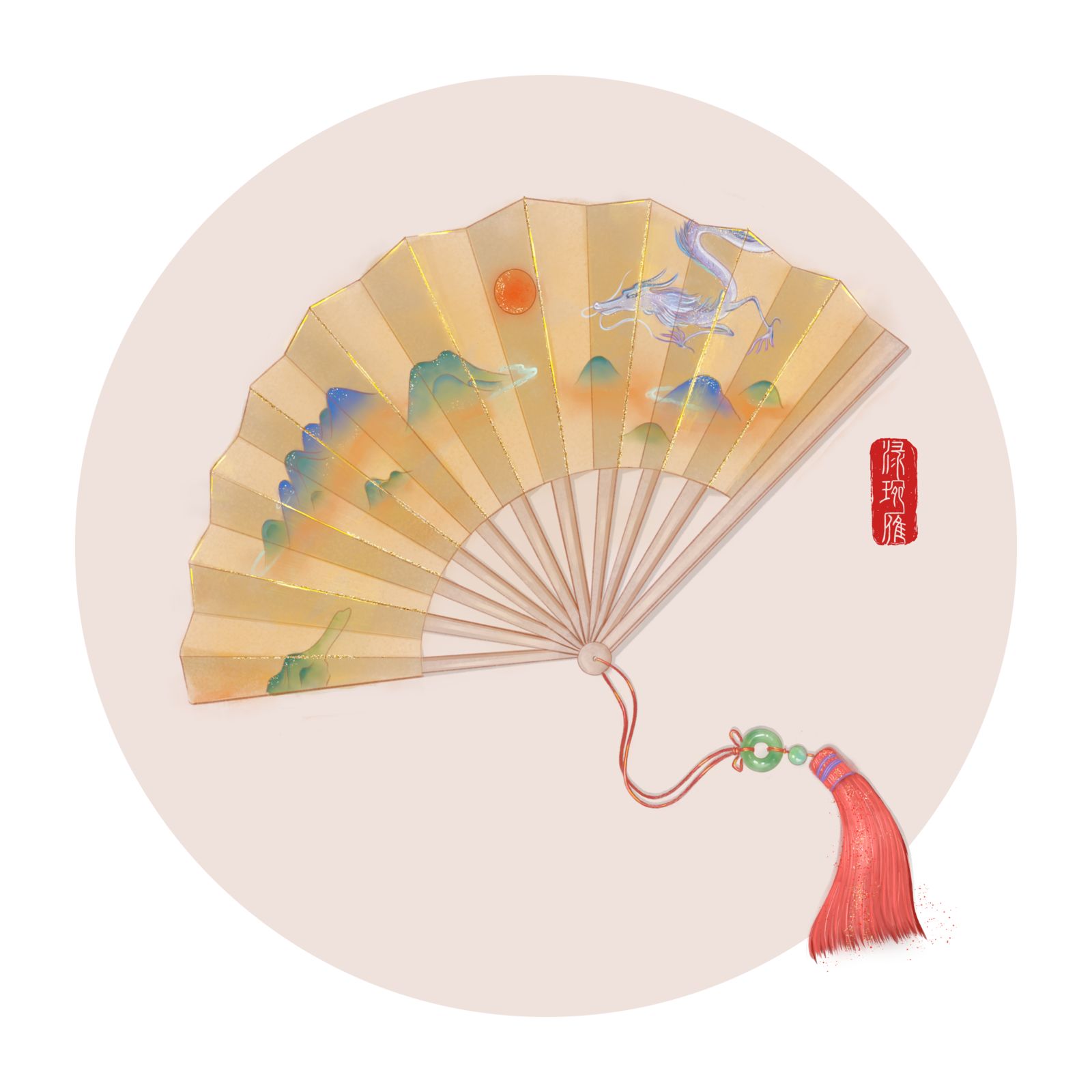 折扇•龙-中国风中国风古风