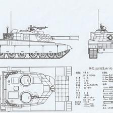 [架空]新型主战坦克方案三视线图插画图片壁纸