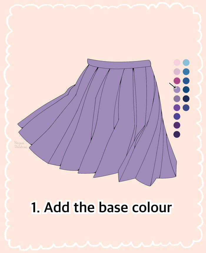 Flowing Skirt Shading Tutorial插画图片壁纸