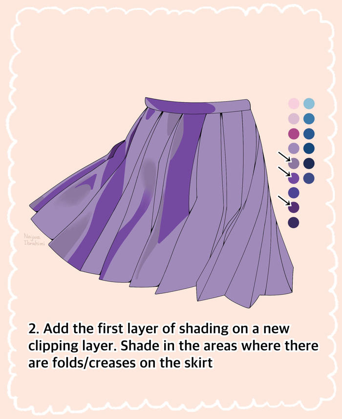 Flowing Skirt Shading Tutorial插画图片壁纸