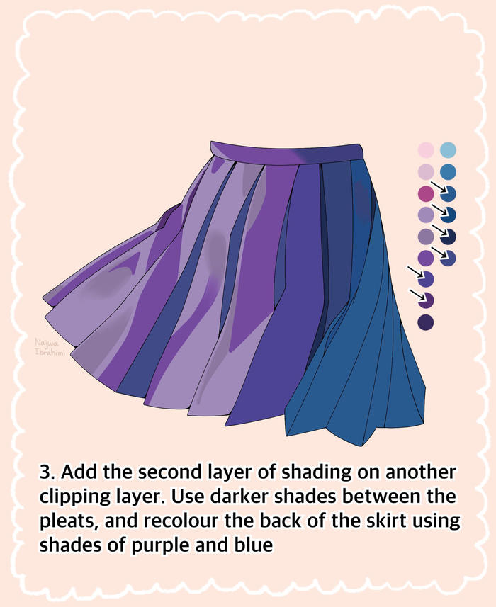 Flowing Skirt Shading Tutorial插画图片壁纸