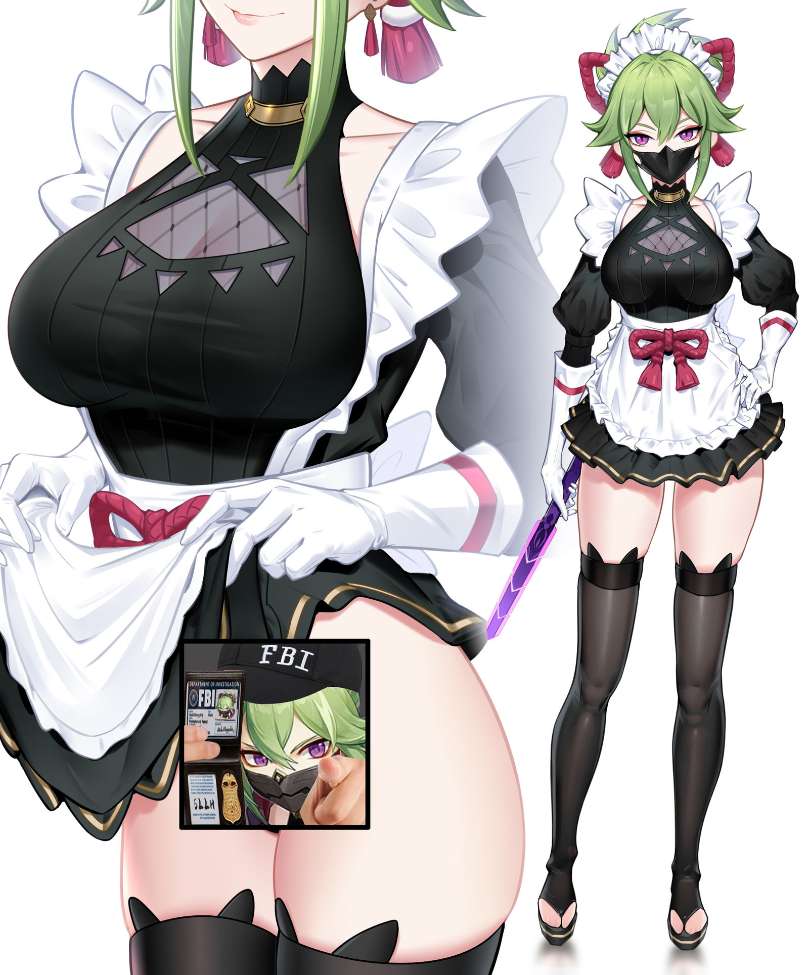 久岐忍女仆装插画图片壁纸