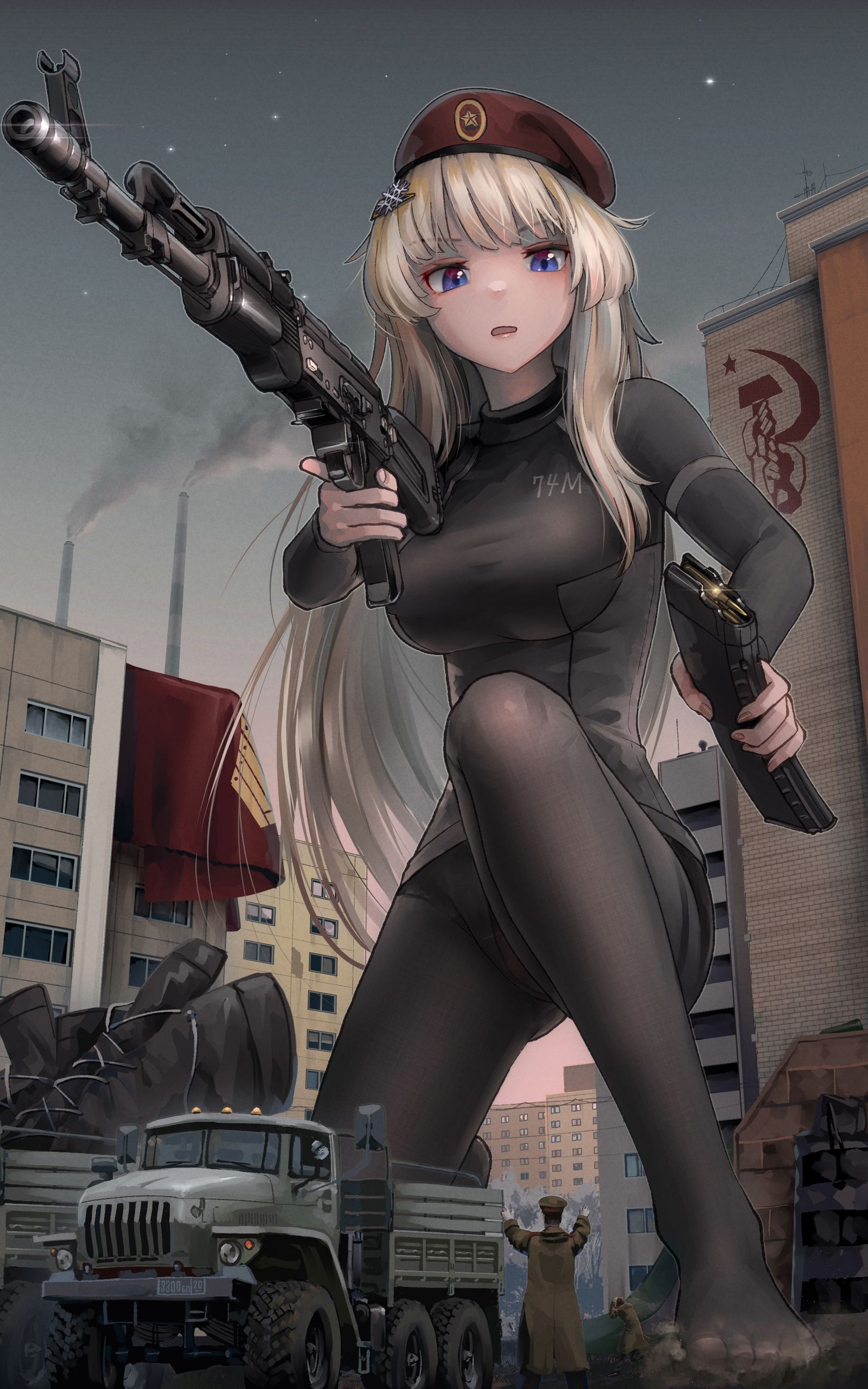 準備をする巨大AK-74M