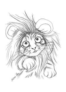 假装狮子的猫插画图片壁纸