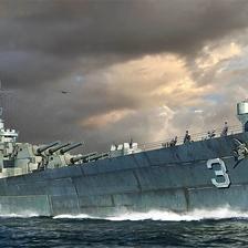 【艺术战舰】未建成的“阿拉斯加”级超级巡洋舰三号舰“夏威夷”号(CB-3)绘画插画图片壁纸