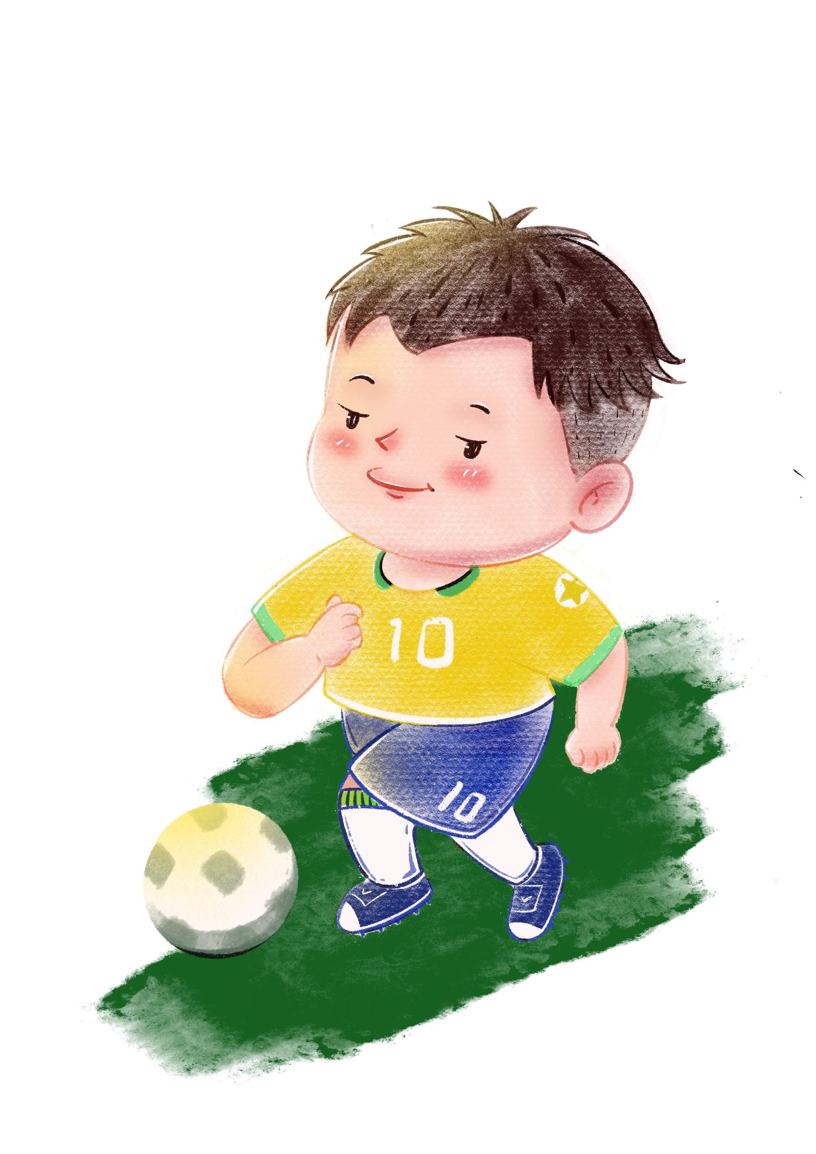 足球Q版人物插画-3小胖子