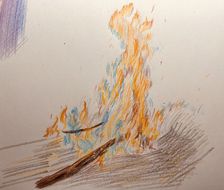 火焰-彩铅手绘彩铅