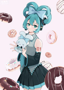 玉桂狗初音插画图片壁纸