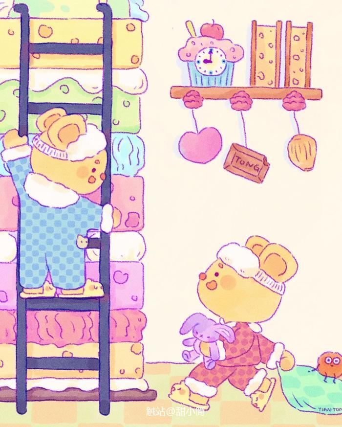 Dood night ,bear~插画图片壁纸