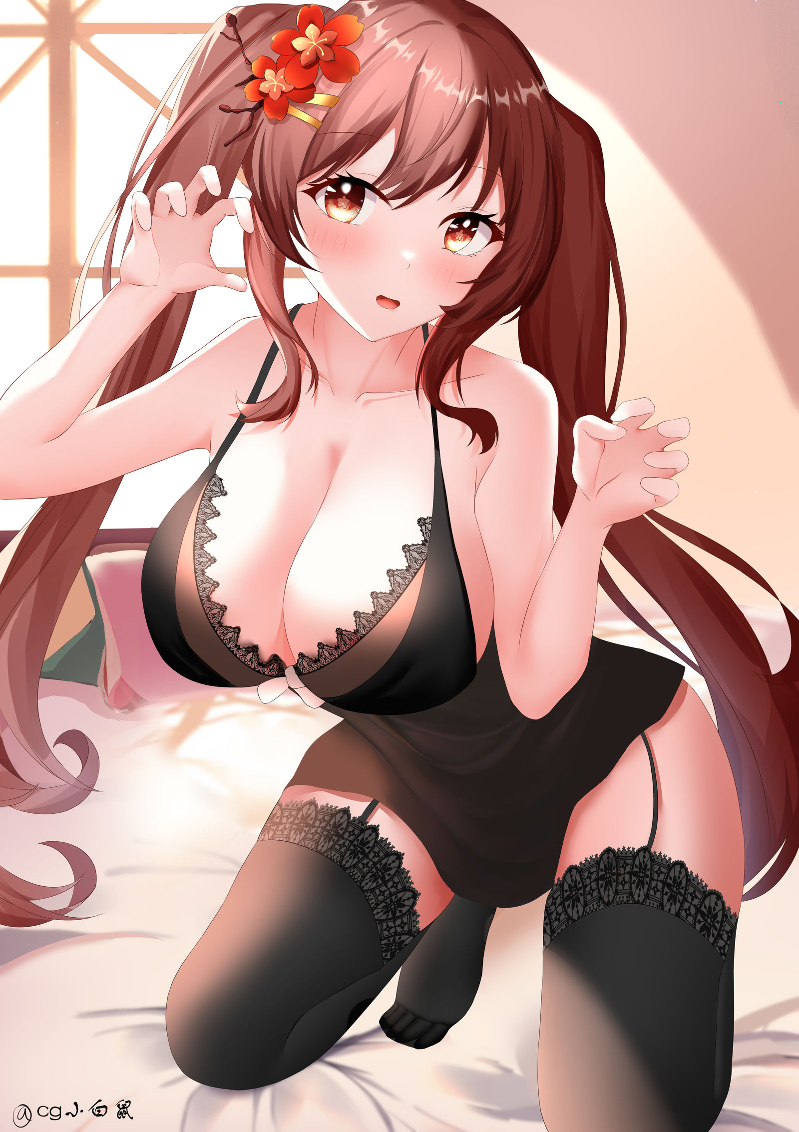 睡衣胡桃插画图片壁纸