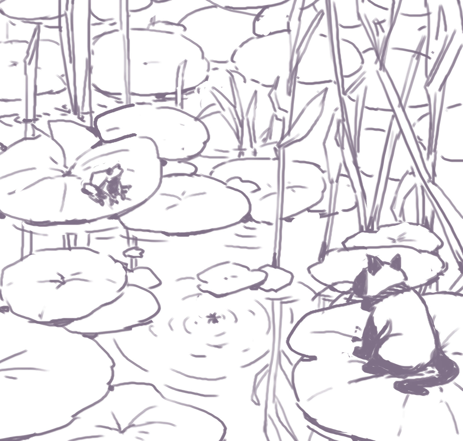 JOJO的奇妙之旅——池塘插画图片壁纸