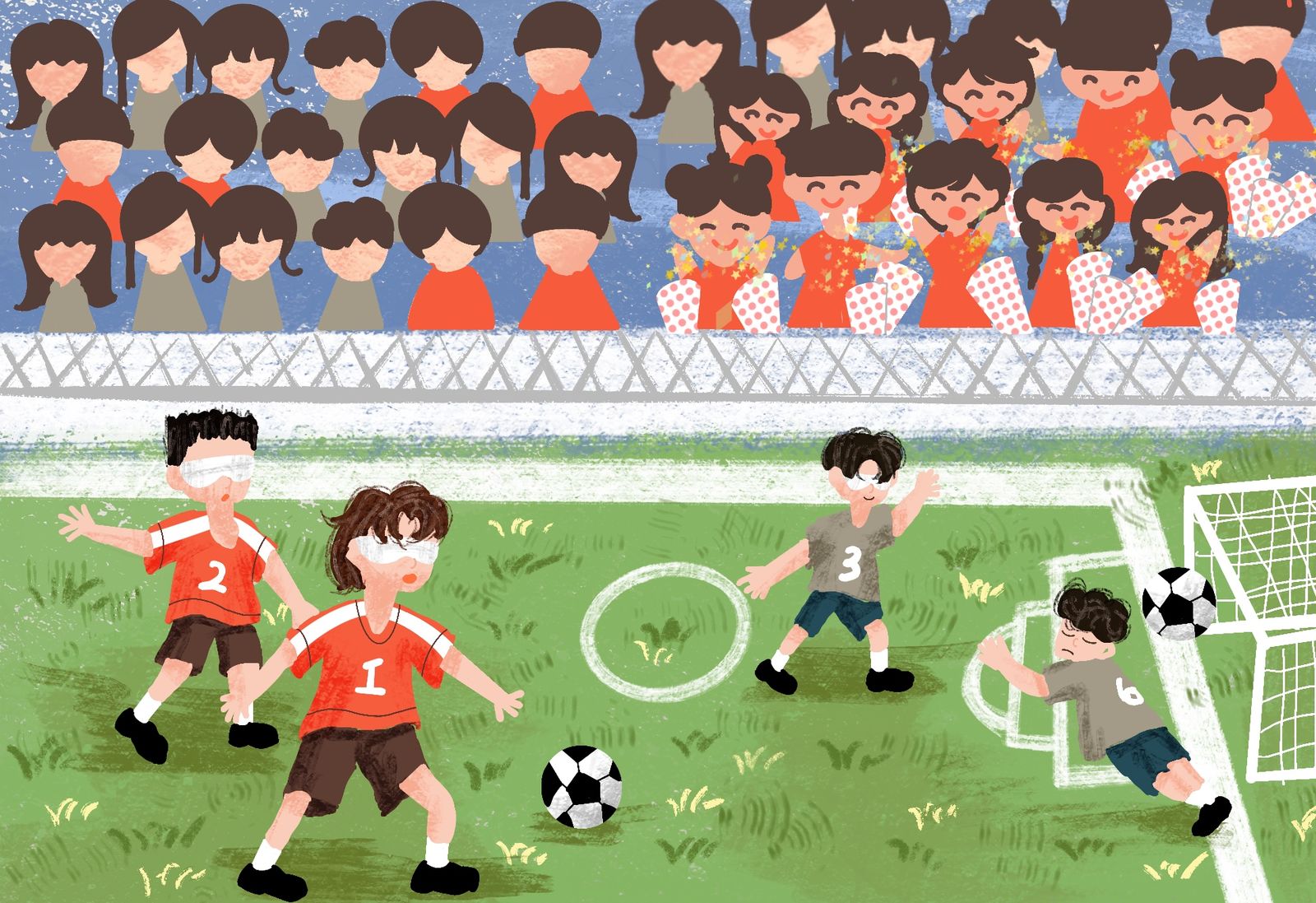 《盲人足球之光》绘本插画图片壁纸