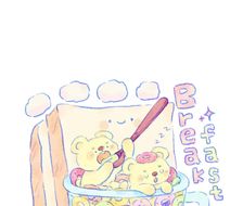 熊熊们的早餐-治愈系插画软萌可爱