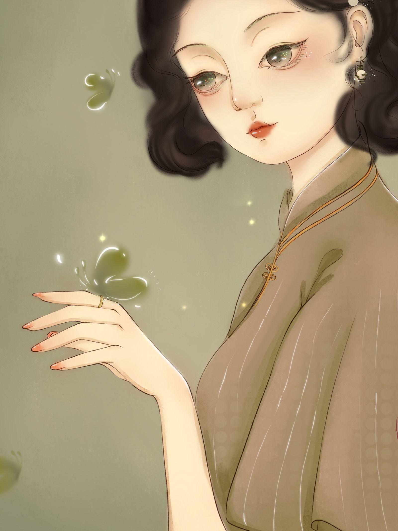 蝶梦-复古民国女子原创作品-触站