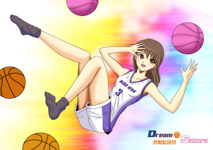 少女的籃球夢插画图片壁纸