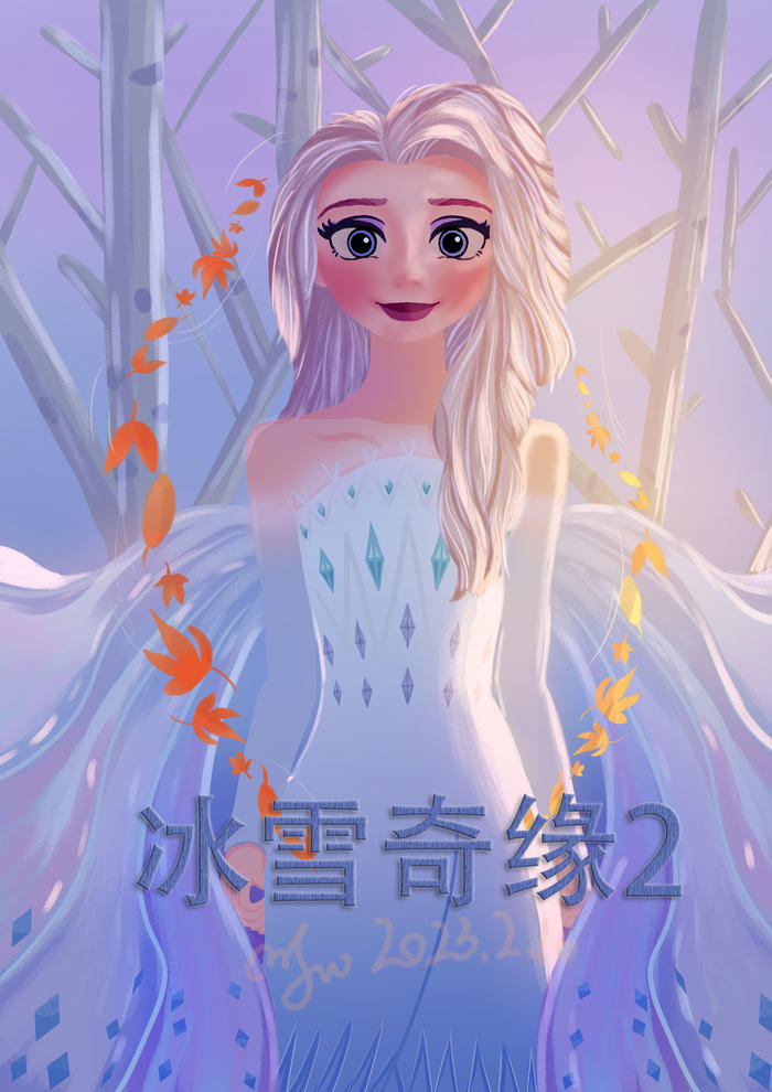 海报艾莎女王插画图片壁纸