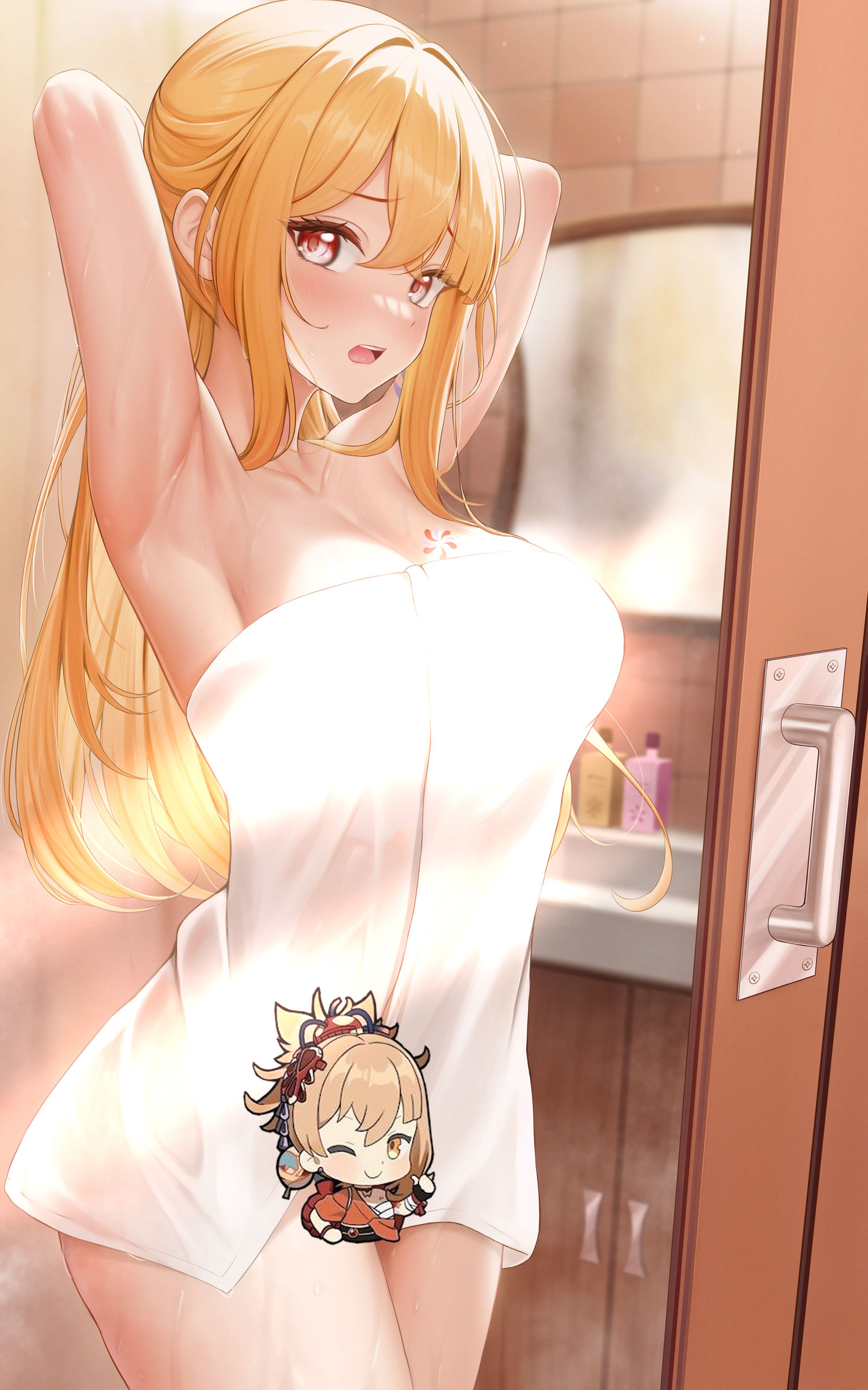 宵宫 出浴插画图片壁纸