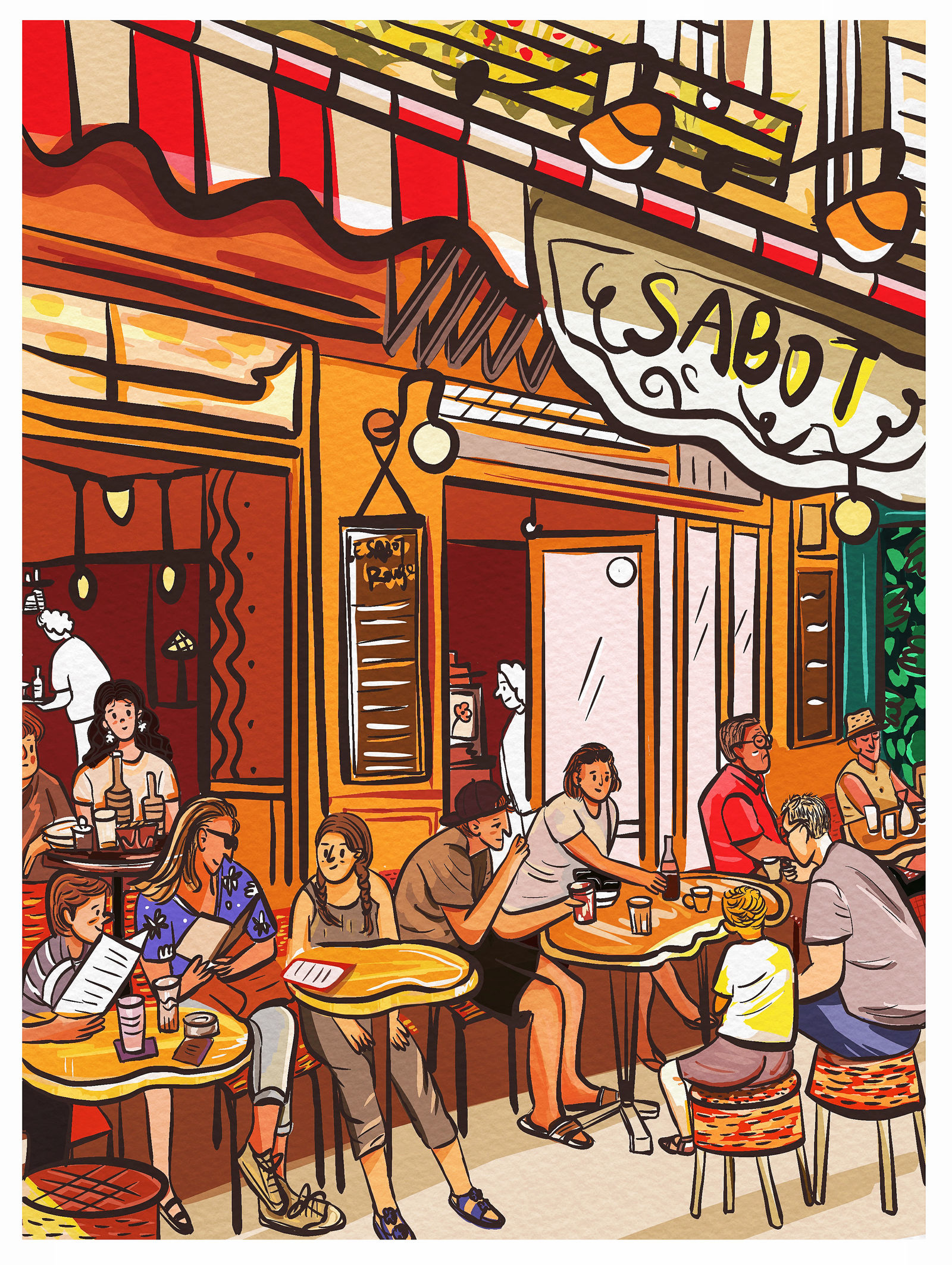 插画|街头咖啡店