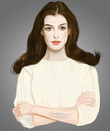 Anne Hathaway插画图片壁纸