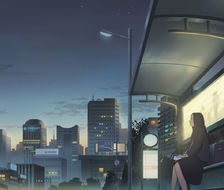 车站等候的女孩-插画故事