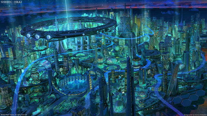 未来都市/Future city (Shining Nikki)插画图片壁纸
