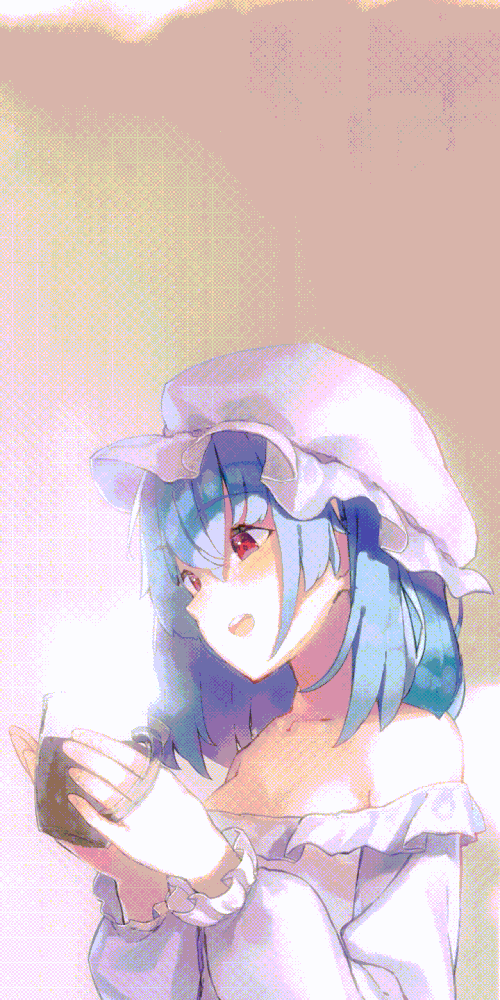 露缇喝咖啡动态插画图片壁纸